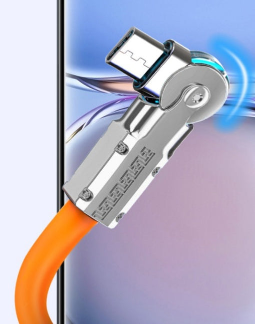 Type-C Super Fast Charging 180Rotary Data Cable