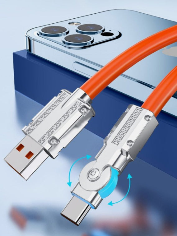 Type-C Super Fast Charging 180Rotary Data Cable