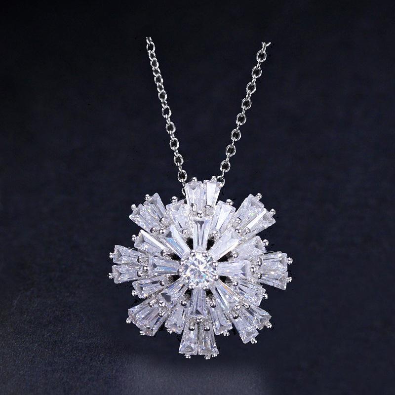 Delicate Three-dimensional Snowflake Necklace Pendant